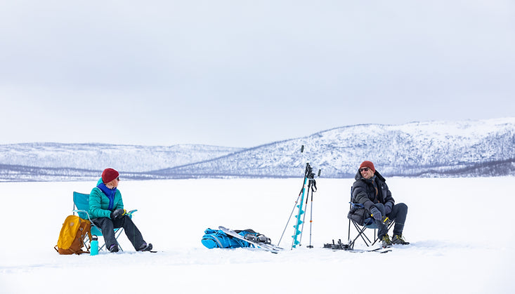 Ice fishing on Kilpisjärvi lake