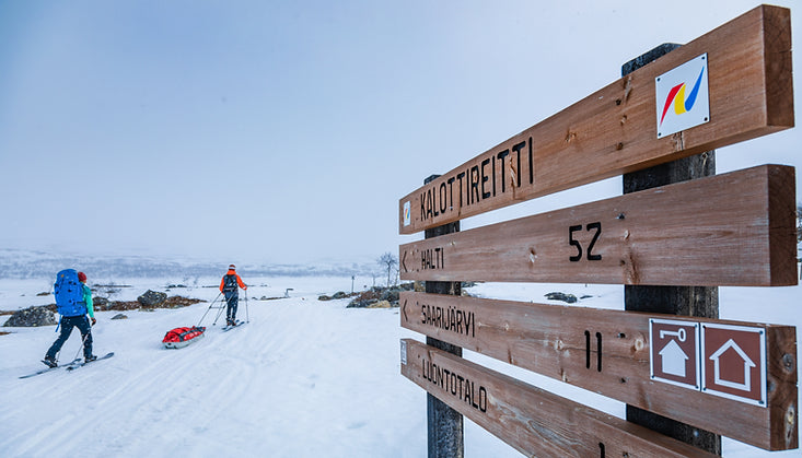 Skinbased skiing in Nordkalottaruta or Arctic Trail