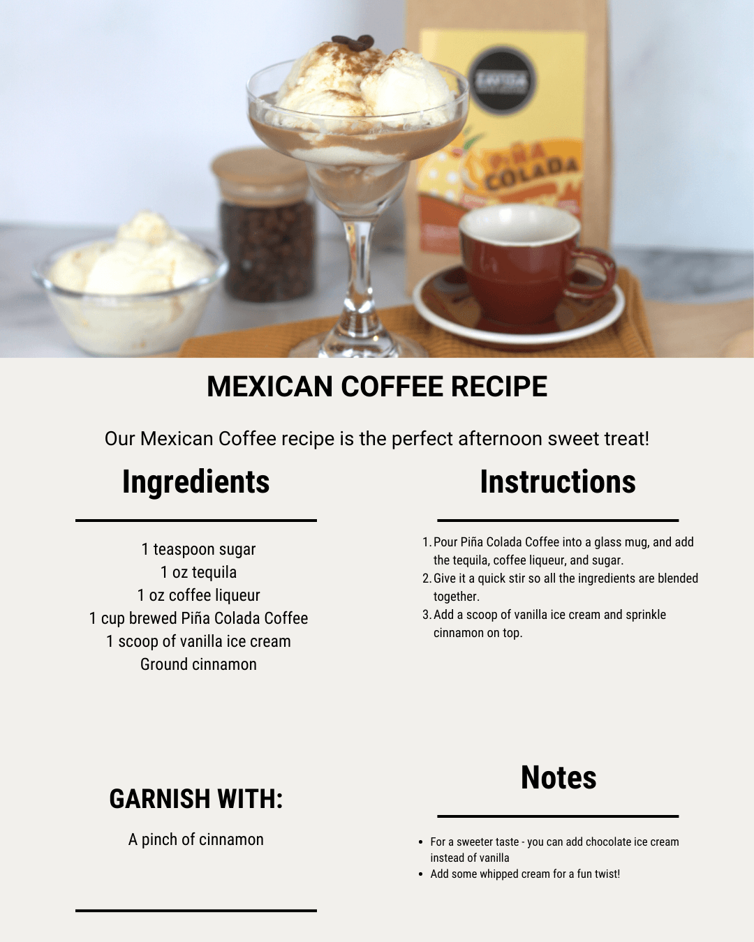 The steps to make Zavida's Tropical Cinco de Mayo Coffee recipe