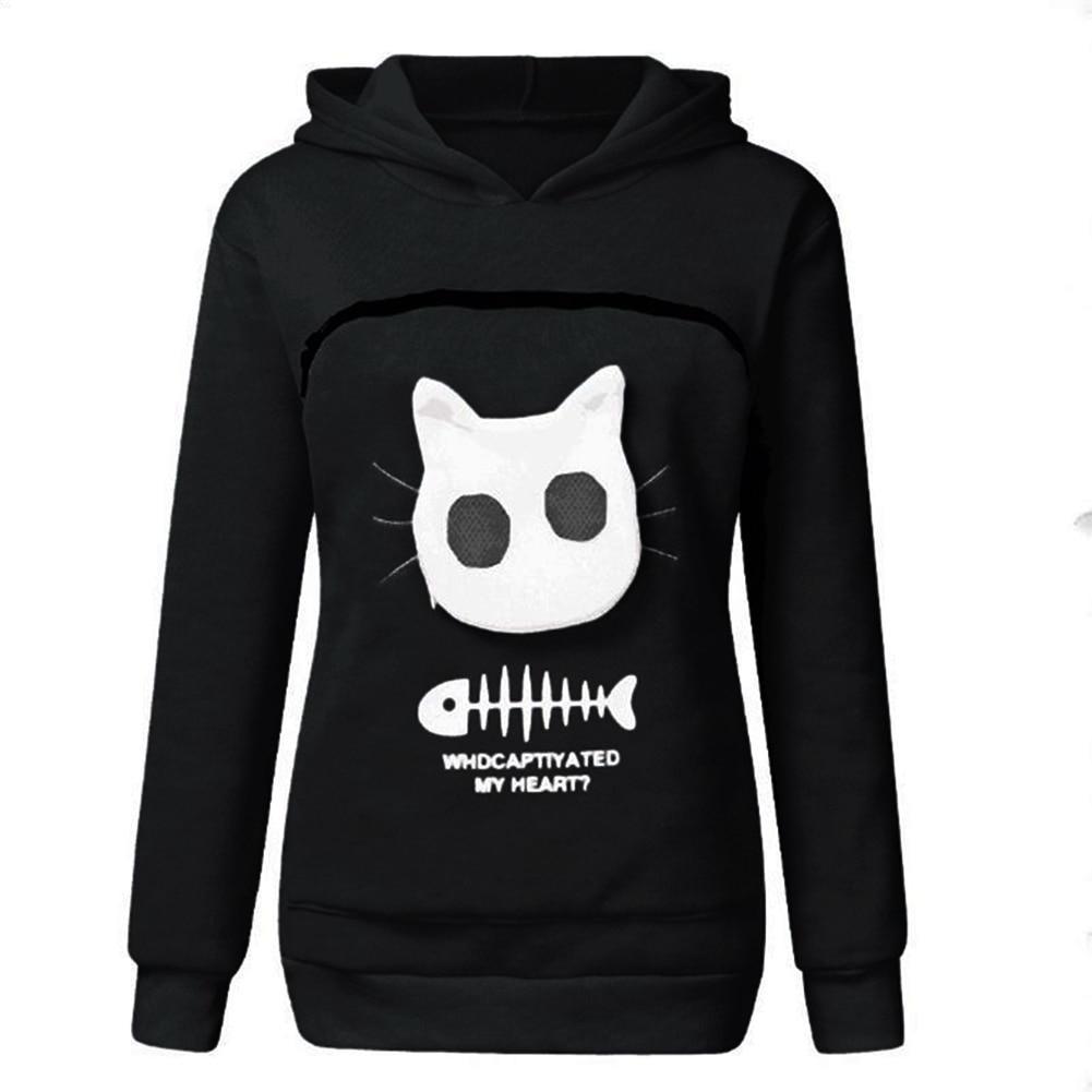 sweatshirt with kitty pouch