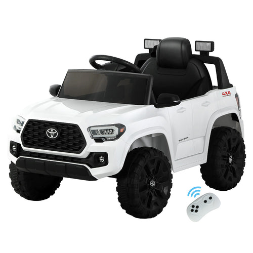 Officially Licensed Toyota Tacoma Off Road Jeep for Australia, Electric Kids Ride On Car with Remote Control, White