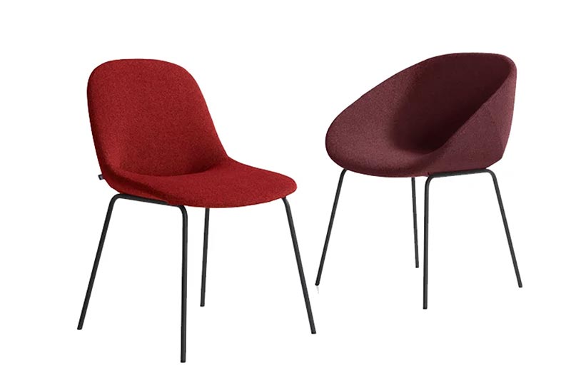 Artifort Beso dining room chairs red