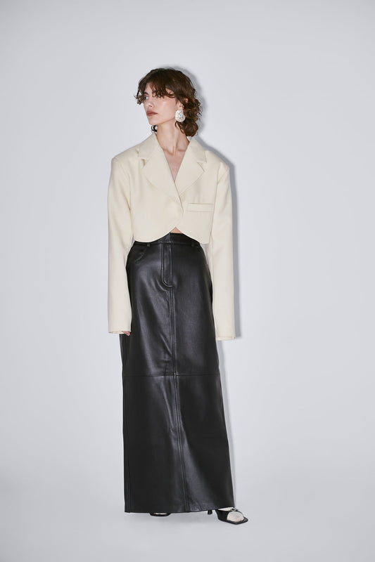Leather maxi skirt, Black