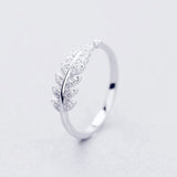 Minimalist Silver Color Fresh Sweet Branch Leaf Ring Temperament Personality Fashion Jewelry Female Trendy Resizable Open Rings daiiibabyyy