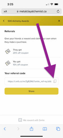 show customers where to duplicate their referral link