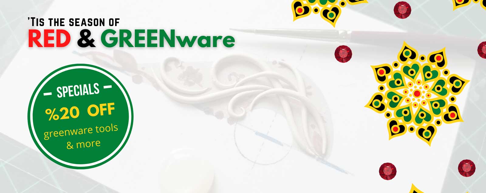 Red-Greenware metal clay tools holiday promotion