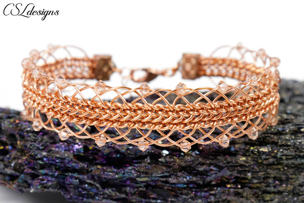 OscarCrow Handmade Jewelry: Copper wire wrapped bracelet demo and a fall  cuff in mixed metals.