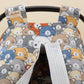 Stroller Cover Set - Double Side - White Honeycomb - Colorful Teddy Bears
