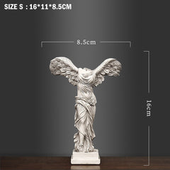Vintage Abstract Statues Resin Ornaments Victory Goddess Figurine Sculpture Angel Wings Miniature Model
