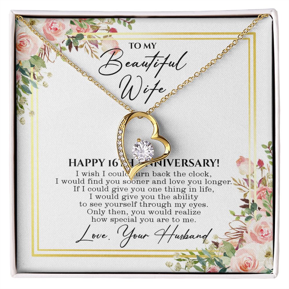 16th Anniversary Necklace Gift For Wife – 16 Years Wedding Jewelry ...