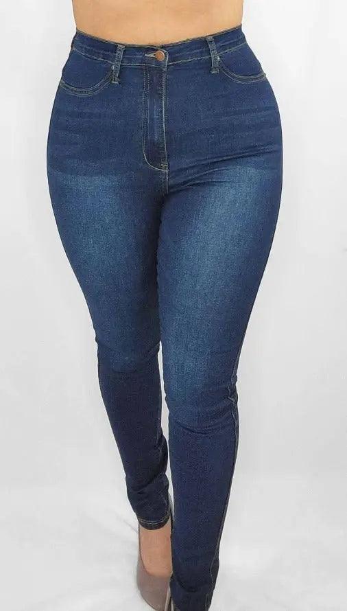  Women's Hight Waisted Stretch Ripped Skinny Wash Jeans  Distressed Denim Pants Flap Pocket Side Jeans Classic Denim Leggings Pants  A34 Dark Blue : Clothing, Shoes & Jewelry