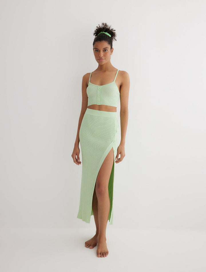 Klara Mint Green Swimsuit - V Neck One Piece Swimsuit