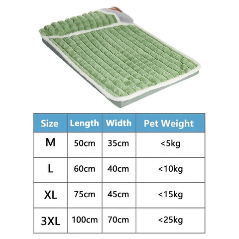 Detachable Pet Dog Bed - Size Chart