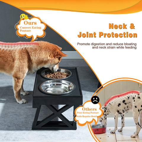 Adjustable Food and Water Dog Bowl Stand