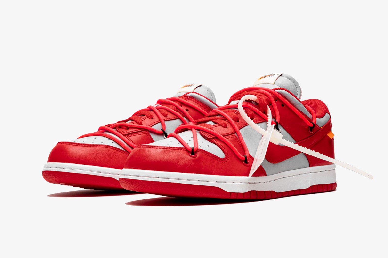 nike dunk low off white university red release date