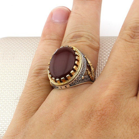 Mens Red Agate Stone Silver Ring, Yemeni Aqeeq Stone Ring, Ottoman Silver  Ring, Turkish Handmade Silver Ring, 925k Solid Silver Ring, Unisex - Etsy  Denmark | Red agate, Silver rings handmade, Rings