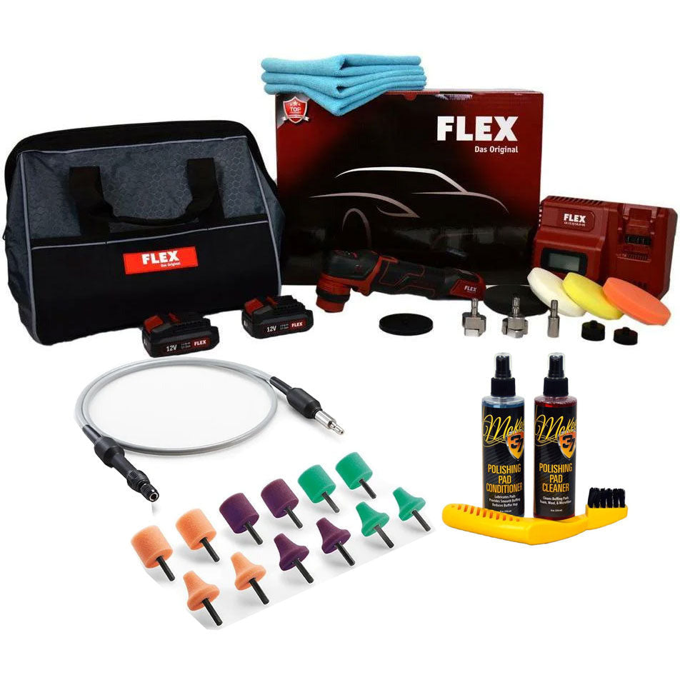 FLEX PXE 80 12 EC Cordless Mini Polisher Kit McKees37