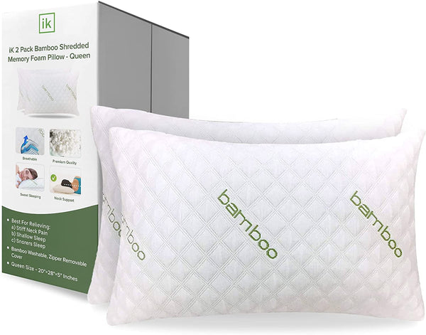 The 7 Best Bamboo Pillow on Amazon- IK Shredded Memory Foam Bamboo Pillow
