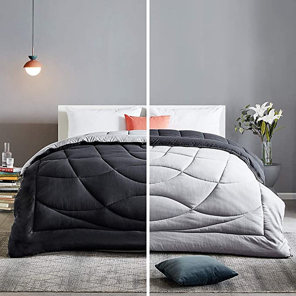 The Best Heavyweight Down Alternative Comforters-SLEEP ZONE All Season Quilted Down Alternative Bed Comforter 