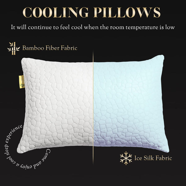 The 10 Best Firm Bamboo Pillows-Qutool Cooling Gel Shredded Memory Foam Pillows for Sleeping