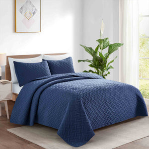 navy bed coverlet