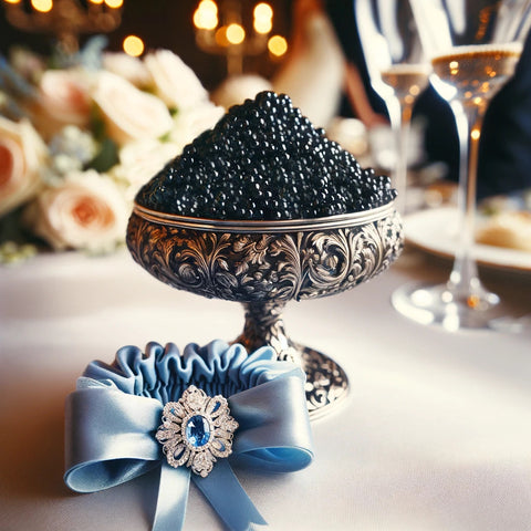 Luxury Wedding Menu with Fresh Caviar for Good Luck