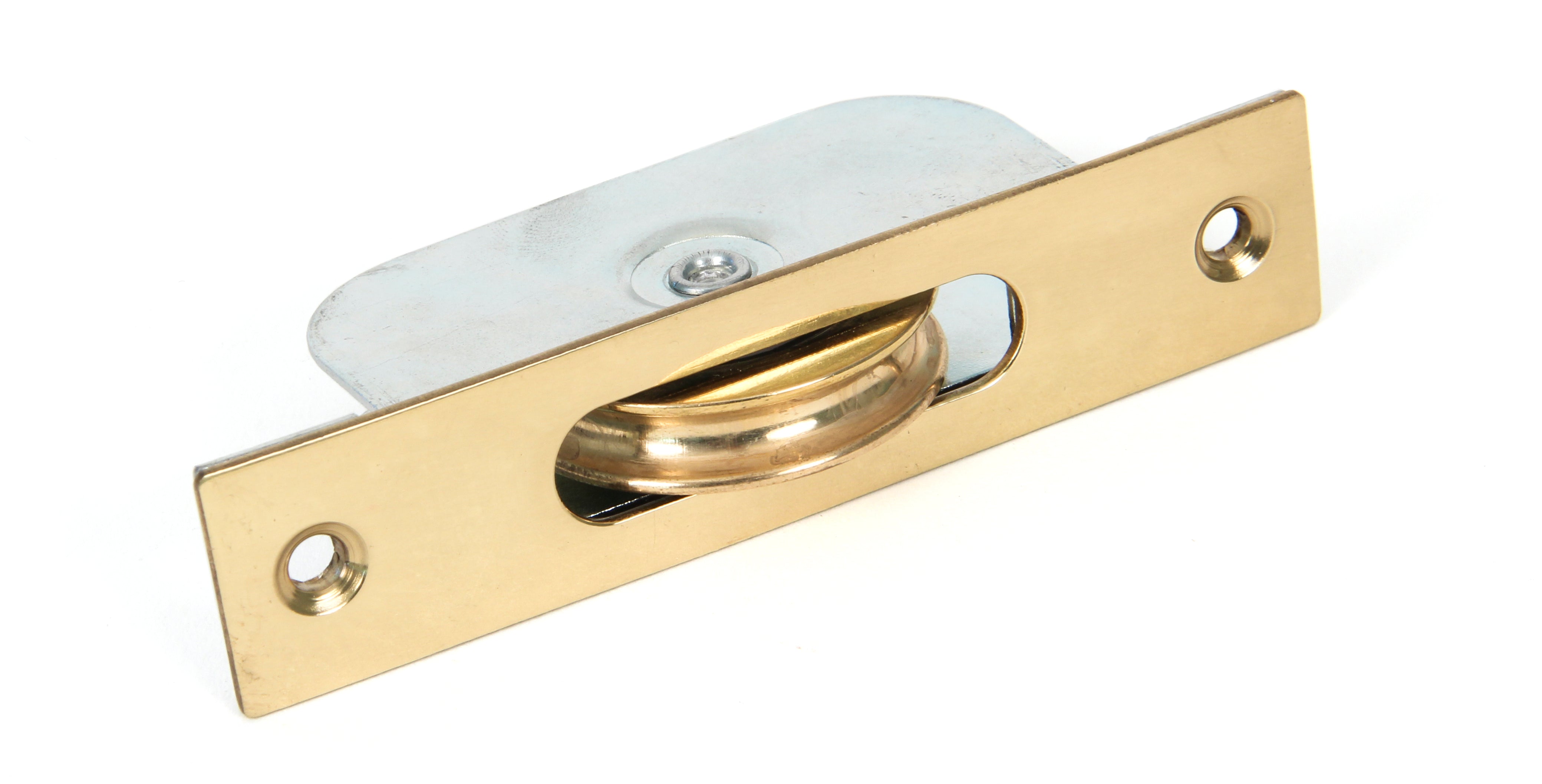 Lacquered Brass Square Ended Sash Pulley 75kg
