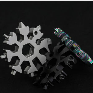 8 In 1 Snowflake Snow Wrench Tool Spanner Hex Wrench Multifunction Camping Outdoor Survive Tools Bottle Opener Screwdriver