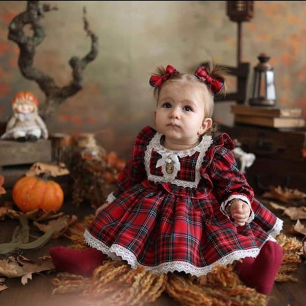 1-6Y Christmas Girls Red Dress Toddler Baby Kid Girls Lace Ruffles Tut ...