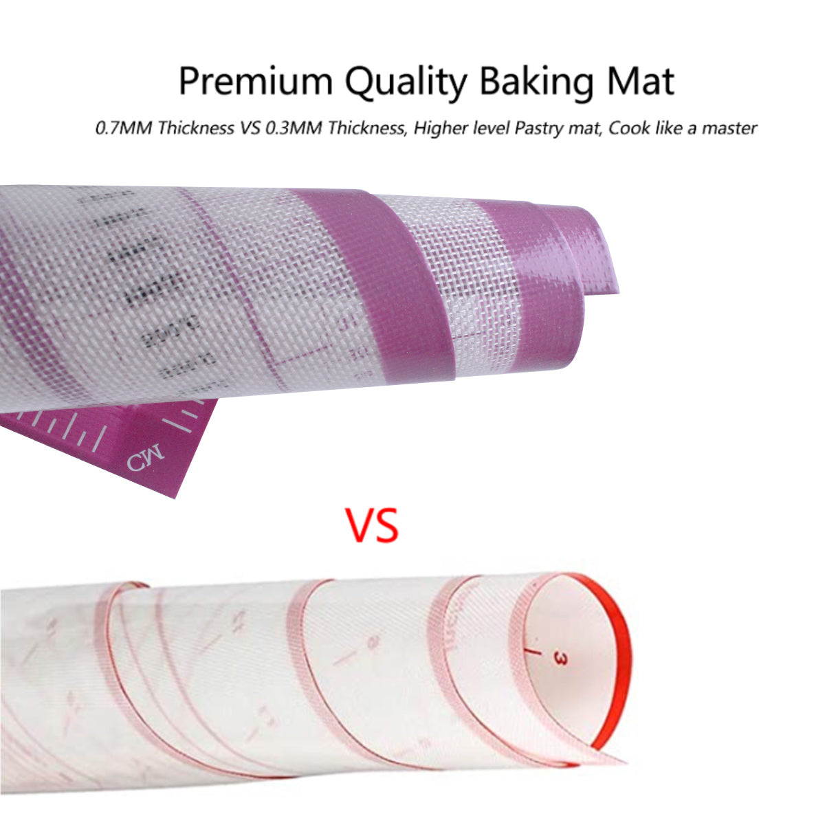 Silicone Pastry Mat with Measurements Purple - clorah