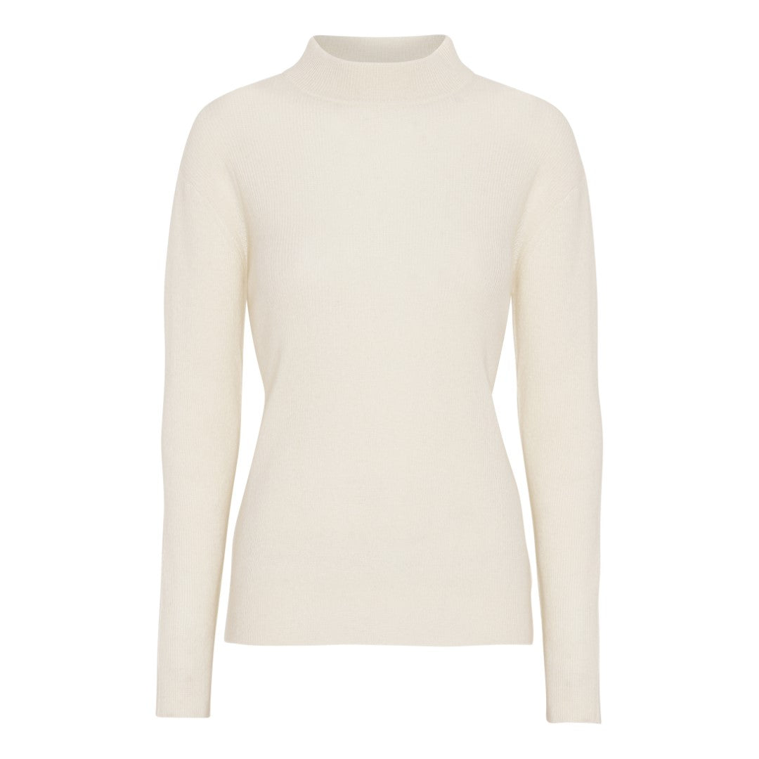 Billede af Mathilde ribstrikket cashmere bluse neutral white