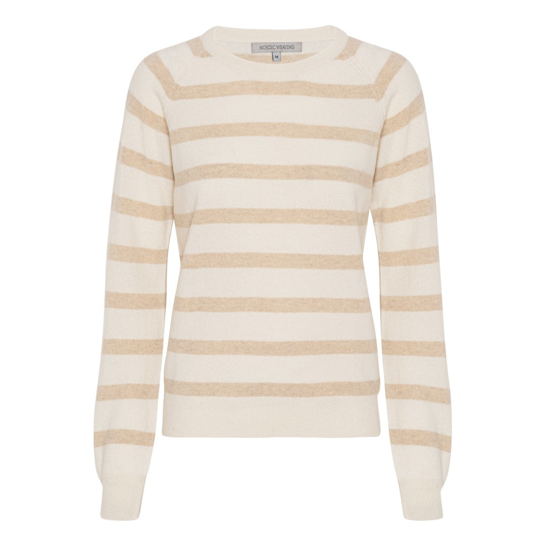 Billede af Olivia cashmere stripe beige/white