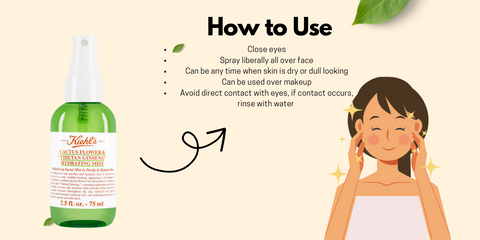 How to use the Kiehl's Cactus Flower Tibetan Ginseng Hydrating Mist