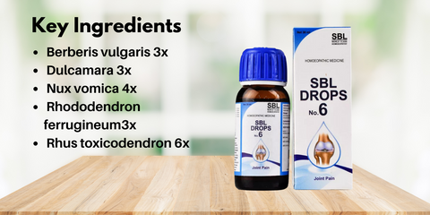 Key Ingredients of SBL Drops No. 6 (for Joint Pain)