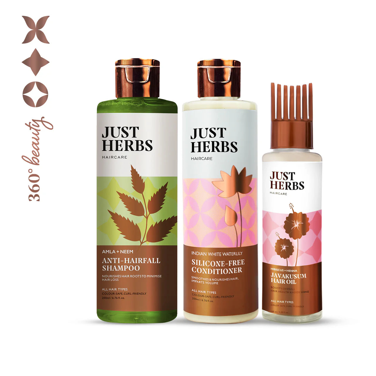 Just Herbs Ayurvedic Anti Hair Fall Kit( Shampoo200ml,Conditioner 200ml, Oil 100ml)