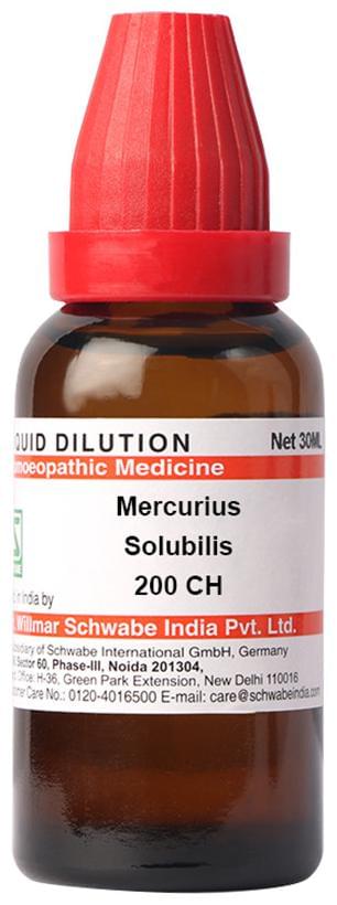 Dr Willmar Schwabe India Mercurius Solubilis Dilution 200 CH