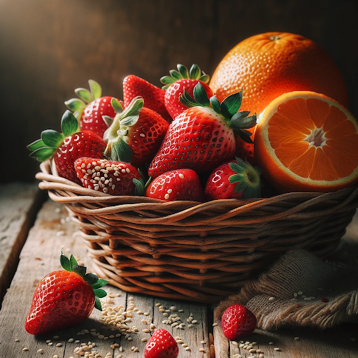 natural ingredients like strawberries, oranges and sesame seeds to fight dental plaque at home