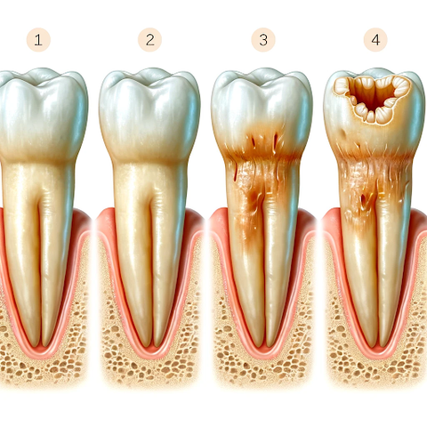 illustration depicting how a cavity is formed