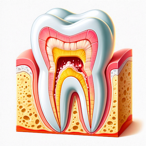 image illustrating how a cavity spreads further into a tooth.