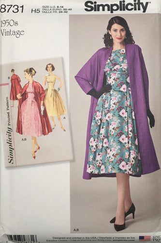 1950's Reproduction Sewing Pattern: Simplicity 8799 – Vintage