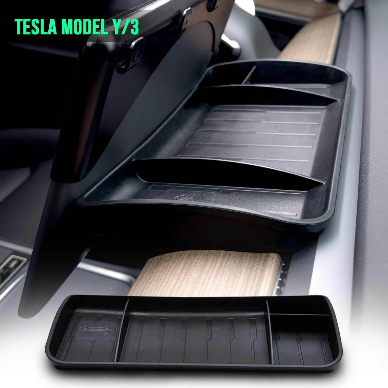 Rear Center Console Organizer Behind Seat for Tesla Model Y 2023 2022 2021