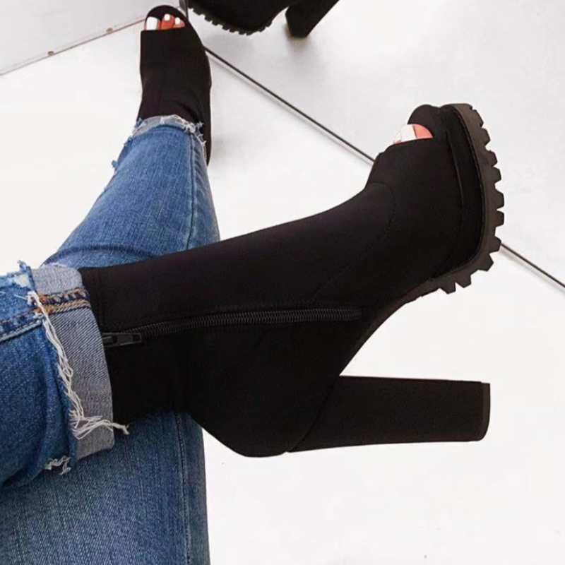 Purpdrank - Black Fashion Hollowed Out Patchwork Solid Color Pointed Wedges Shoes