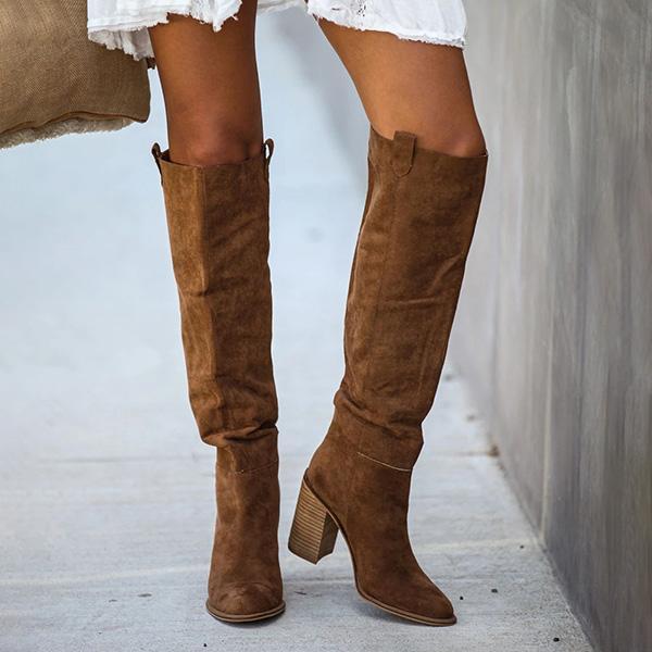 Purpdrank - Distressed Faux Suede Slouch Boots