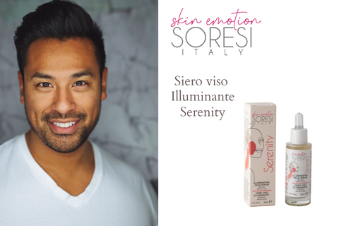 Soresi Italy, Illuminare la pelle maschile, Siero viso illuminante Serenity, Cosmetica emozionale