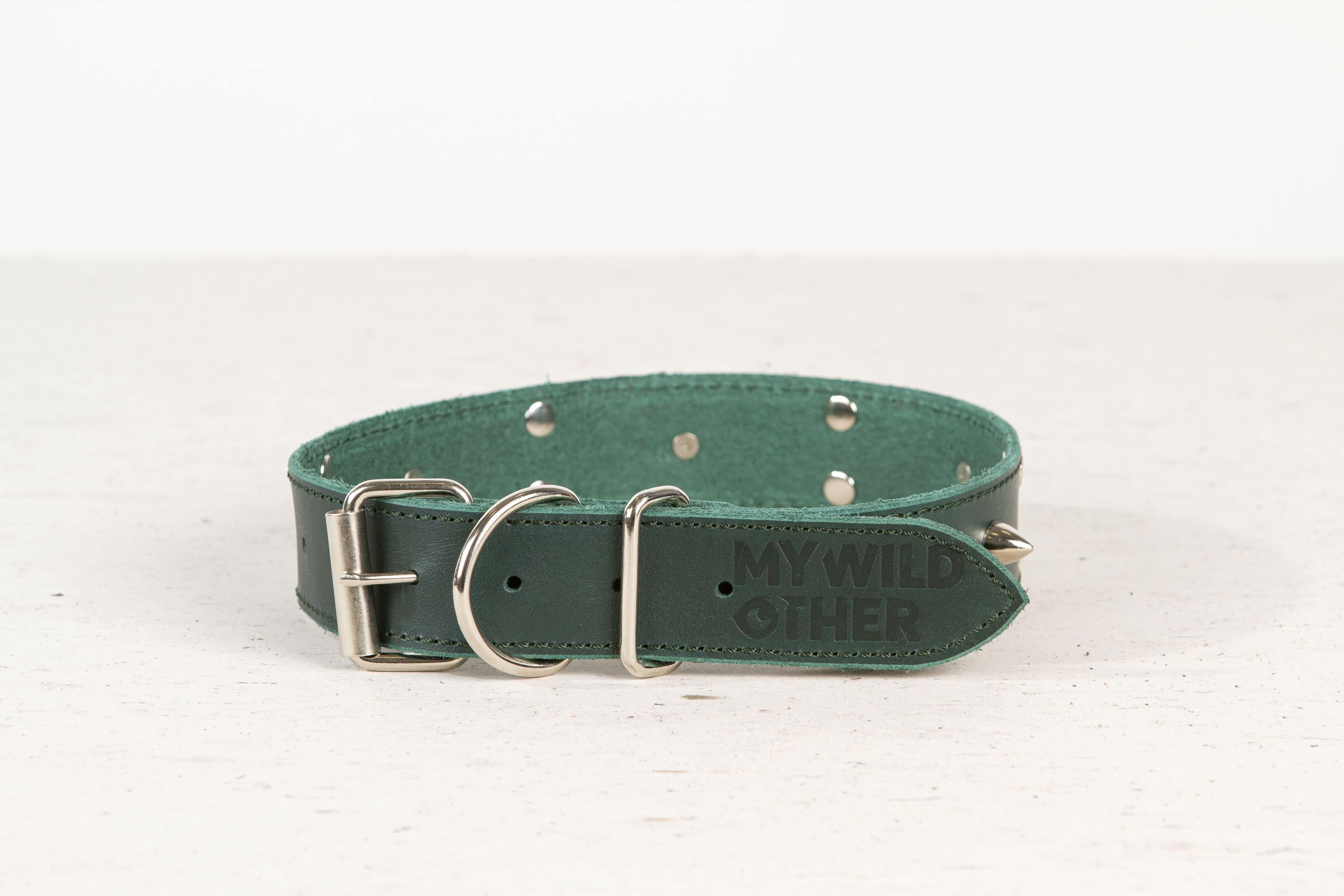 baseball leather dog collar