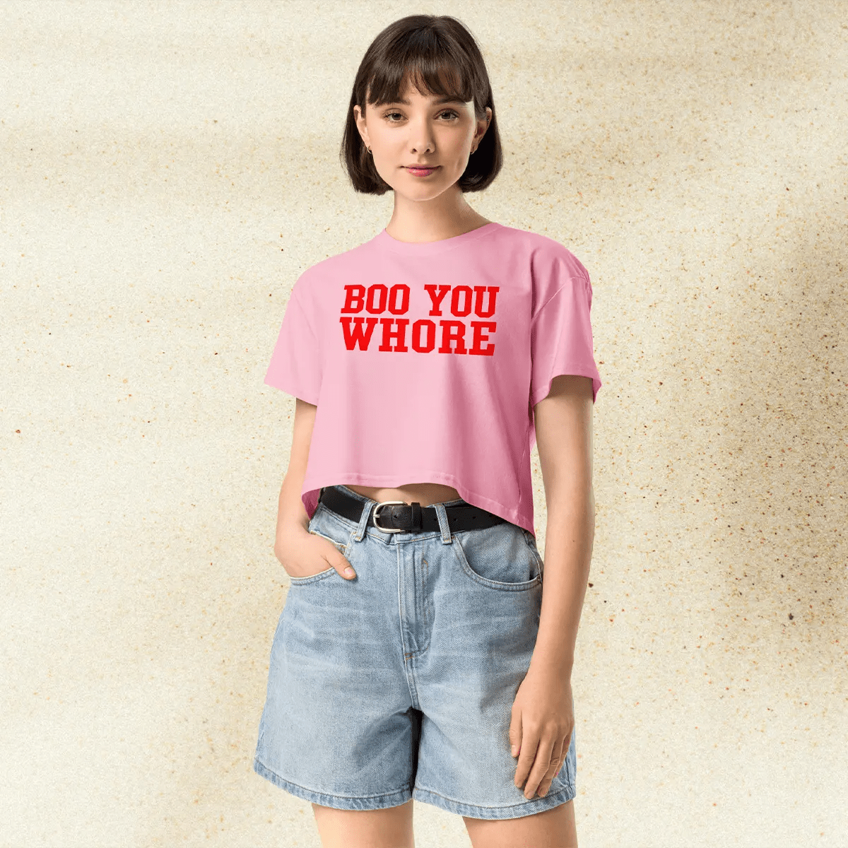 Mean Girls Boo You Crop Top | Funny Quote Y2K Graphic Tee | 2000s Pop Culture Shirt for Women