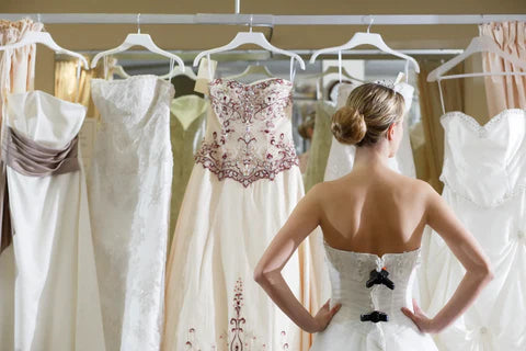 Bride to Be Choosing Wedding Dress