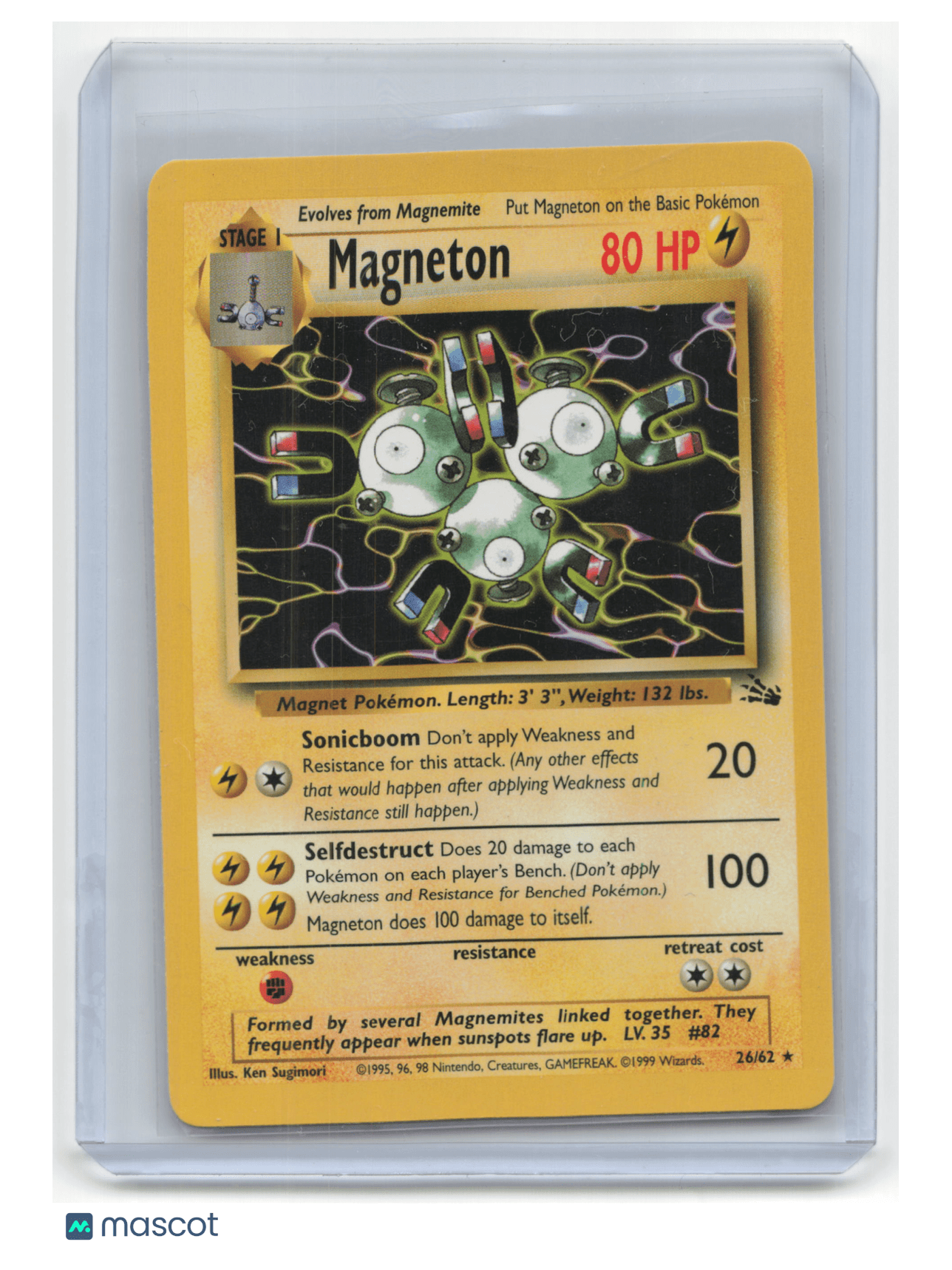 1999 Pokemon Magneton Fossil #26/62 Unlimited