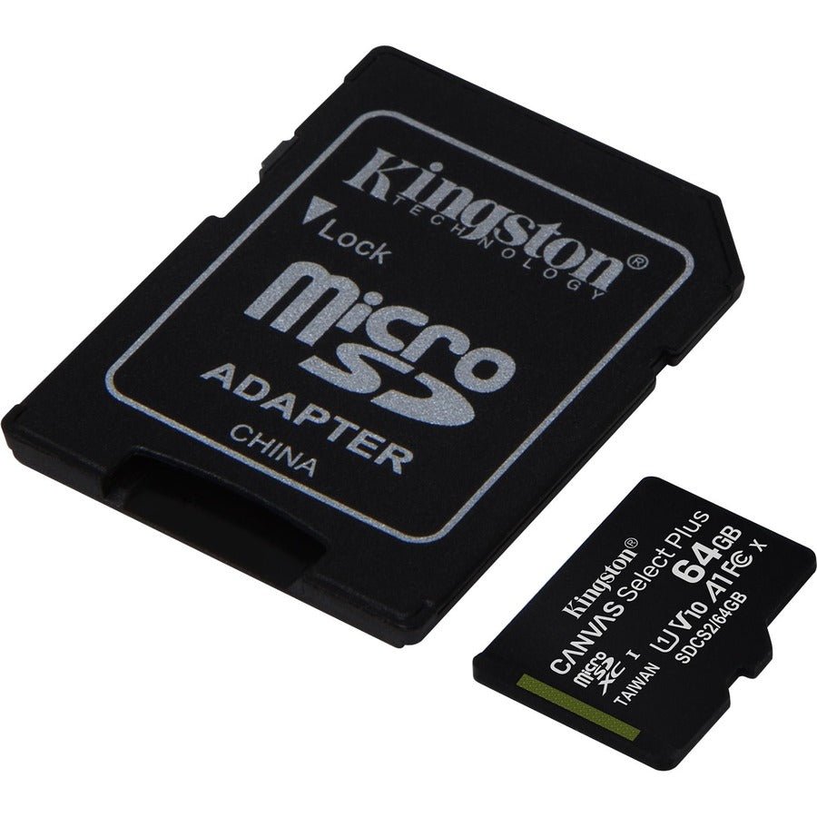 Kingston SDCS2/64GB 64GB Class 10 Canvas Select Plus microSD Memory Card with Android A1 Performance Class