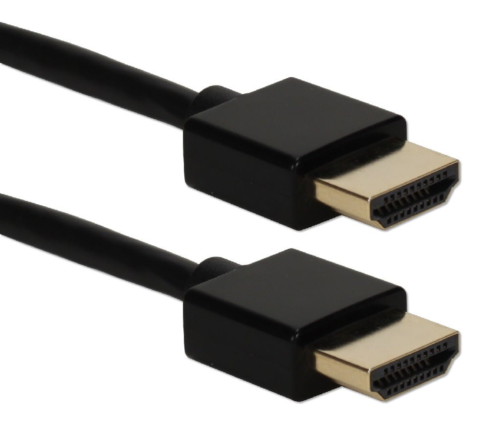 QVS HDT-10F 10ft High Speed HDMI UltraHD 4K with Ethernet Thin Flexible Cable - Black